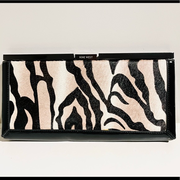 NWT Zebra print Cowhide Clutch - Picture 2 of 4